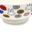 【小禮堂】Miffy 米飛兔 陶瓷碗 《白花朵款》(平輸品) 米菲兔
