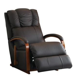 【HOLA】La-Z-Boy 單人全牛皮沙發/搖椅式休閒椅RHT532-黑色(RHT532-黑色)
