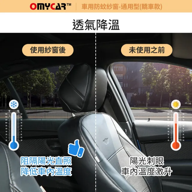 【OMyCar】1組2入-車用防蚊紗窗-通用型-轎車款-快(汽車防蚊紗窗 車窗防蚊罩 紗窗 車用蚊帳 車窗蚊帳 露營)