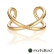 【MantraBand】Worthy 因為你值得 925純銀鑲18K金戒指 金色可調式戒指(無限戒指)
