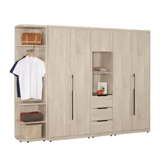【WAKUHOME 瓦酷家具】Wesley簡約木質調8.4尺組合衣櫥-全組A002-005-1