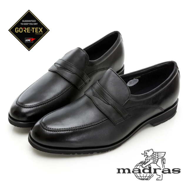 【GEORGE 喬治皮鞋】MADRAS馬德拉斯 真皮防水便士樂福鞋 -黑 215032MS-10