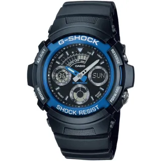 【CASIO 卡西歐】G-SHOCK 極速運動雙顯手錶 新年禮物 母親節 禮物(AW-591-2A/速)