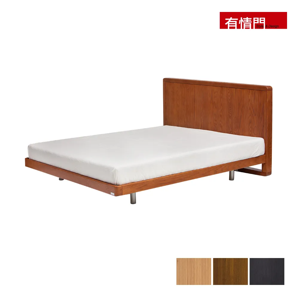 【有情門】STRAUSS 喆林雙人床組 5x6.2呎(製作期2~3週/實木/MIT/床框/床架/床頭板)