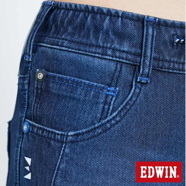 【EDWIN】女裝 迦績E-FUNCTION綁帶束口牛仔褲(酵洗藍)