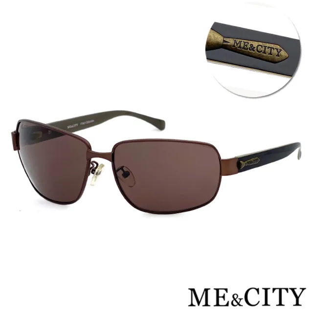 【ME&CITY】義式紳士質感方框太陽眼鏡 品牌墨鏡 抗UV400(ME110013 J620)