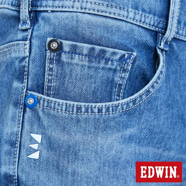 【EDWIN】男裝 JERSEYS 迦績E-F束口褲牛仔褲(拔洗藍)