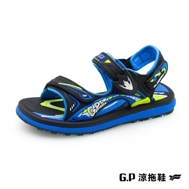 【G.P】兒童簡約休閒兩用涼鞋 拖鞋(藍黑)