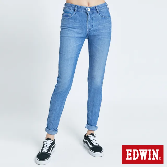 【EDWIN】女裝 JERSEYS 迦績EJ6超彈錐形牛仔褲(拔淺藍)