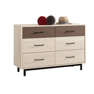 【文創集】古斯漢  雙色3.6尺六抽斗櫃/收納櫃