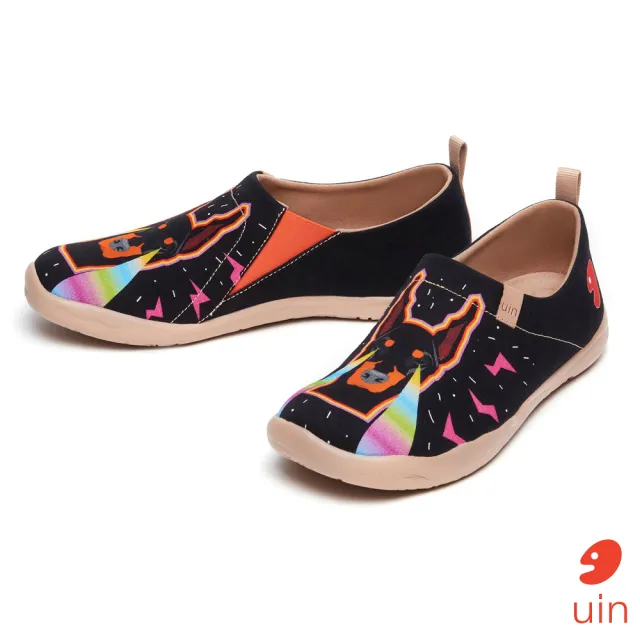 【uin】西班牙原創設計 男鞋 鐳射犬彩繪休閒鞋M1010031(彩繪)