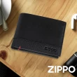 【Zippo官方直營】黑色牛皮雙折皮夾(皮件皮夾)