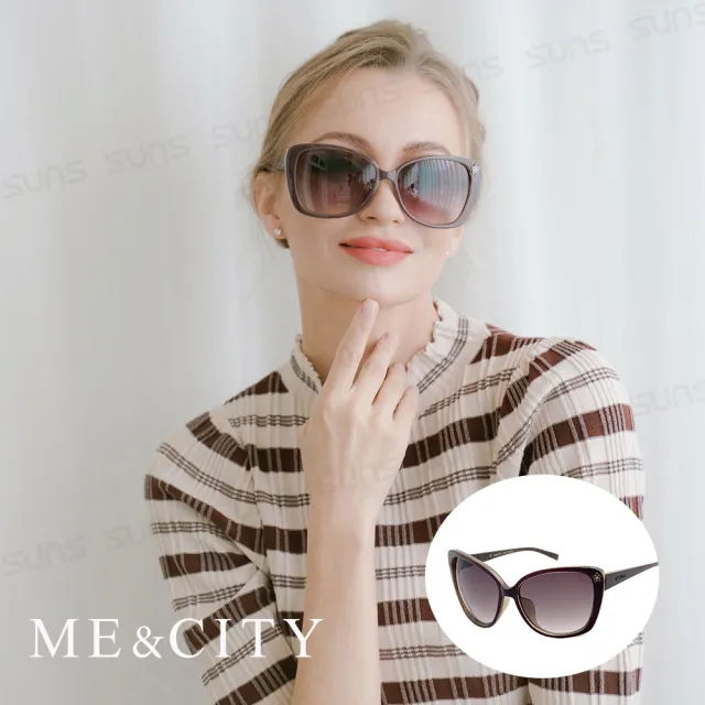 【ME&CITY】歐美曼妙女伶鑲花太陽眼鏡 品牌墨鏡 抗UV400(ME120020 J224)