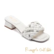 【Pineapple Outfitter】ROSALIE 亮鑽編織粗低跟拖鞋(白色)