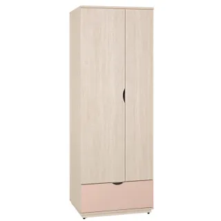 【文創集】霸爵  時尚2.5尺二門單抽衣櫃/收納櫃(二色可選)