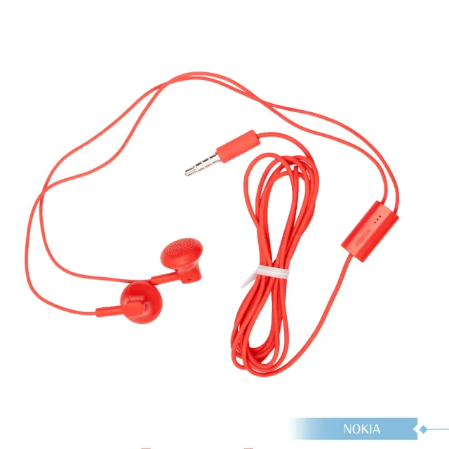 【NOKIA】原廠 WH-108 高品質平耳式耳機 - 紅(3.5mm)