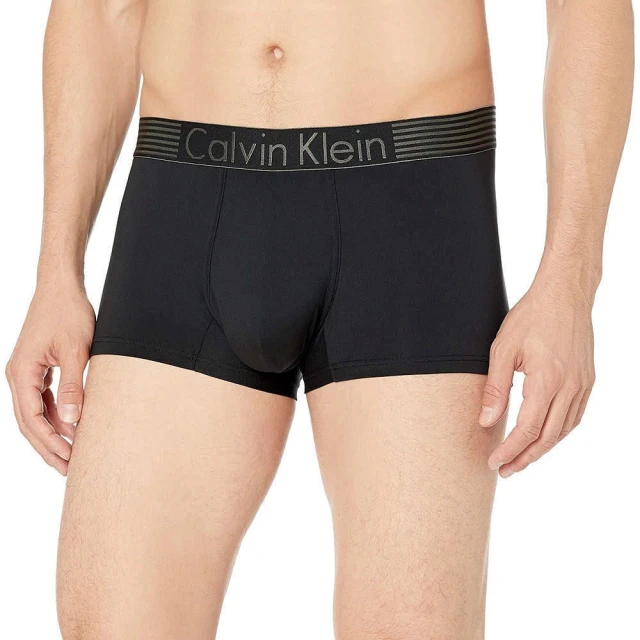 【Calvin Klein 凱文克萊】CK 男士低腰合身平口四角內褲 速乾 貼身短版 兩色可選(美國進口 單件袋裝)
