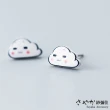 【Sayaka 紗彌佳】耳環 飾品  925純銀超萌瞇瞇眼雲朵造型耳環 -單一規格