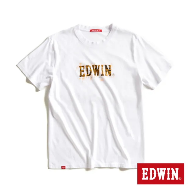 【EDWIN】男女裝 網路獨家↘晶片LOGO短袖T恤(白色)