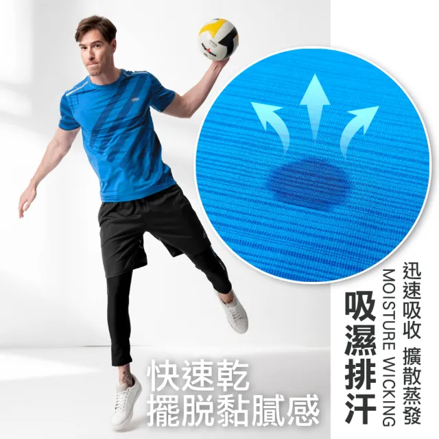 【Dreamming】潮酷動能透氣彈力運動圓領短T 抗UV 吸濕排汗(共三款)
