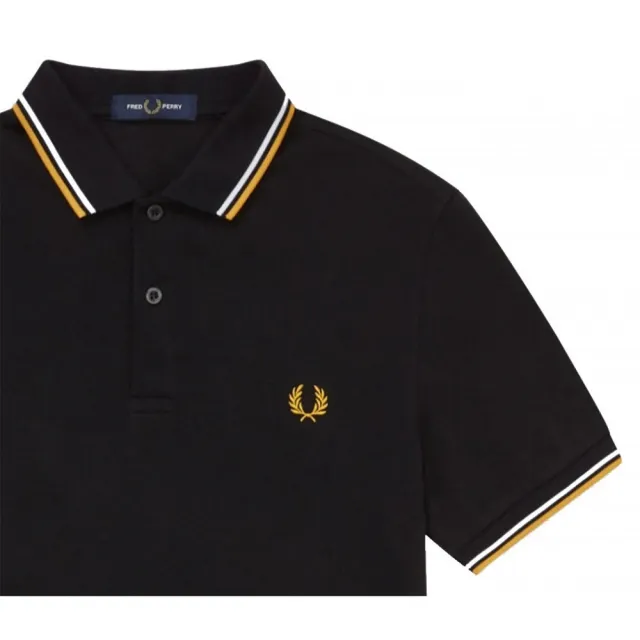 FRED PERRY】Fred Perry 左胸口刺繡Logo 經典雙滾邊POLO衫XS號