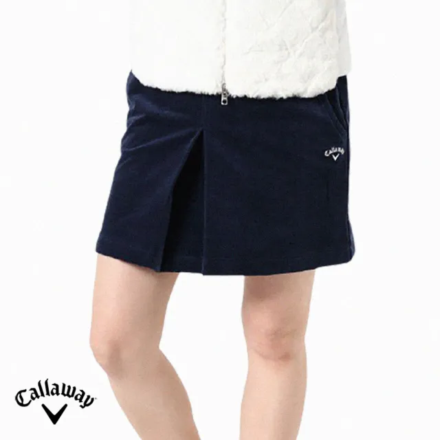 【Callaway 卡拉威】女 燈芯絨高爾夫短裙(深藍 252-9225811-120)