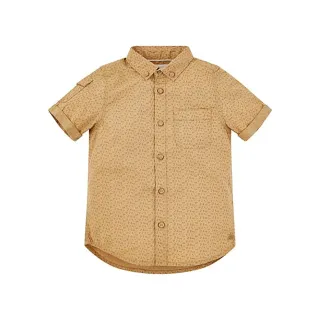 【mothercare】專櫃童裝 叢林風短袖襯衫/上衣-咖啡色(3-8歲)