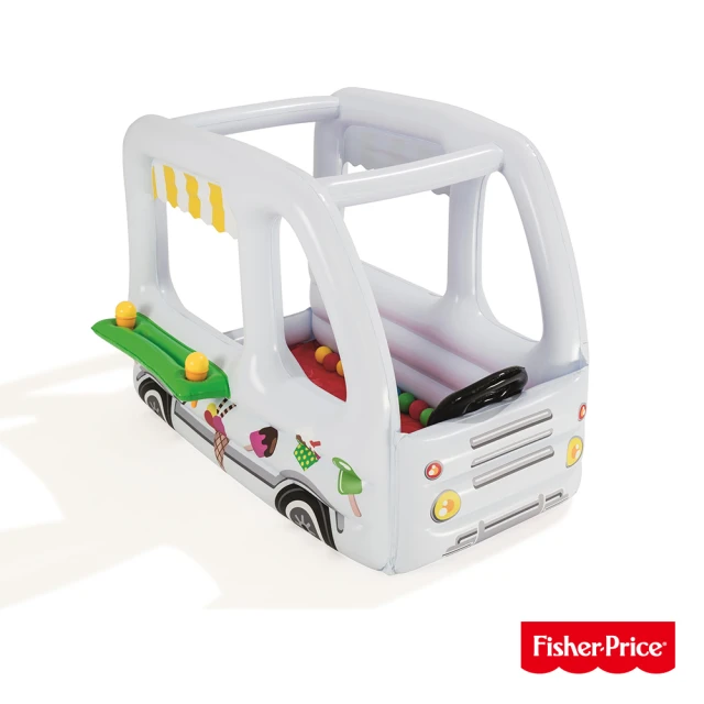 【Fisher price 費雪】小小店長冰淇淋車充氣球池 52268(遊戲池)