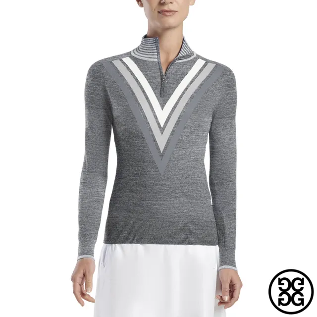 【G/FORE】GFORE TRIPLE V QUARTER 女 拉鍊毛衣(G4LF20S06-HGR)