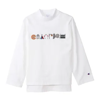 【Champion】官方直營-Womens刺繡Logo長袖Tee-女(白色)