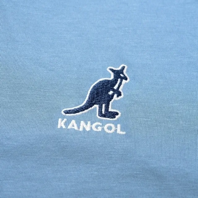 【KANGOL】短袖 短T 中性 涼感 水藍 胸口小LOGO 休閒 男女(6225101781)