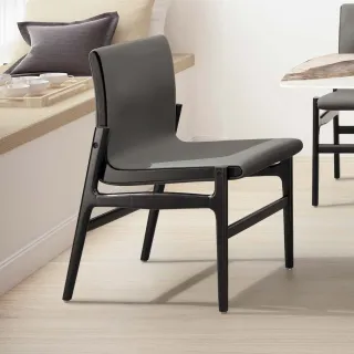 【obis】約瑟夫實木餐椅（灰色皮）