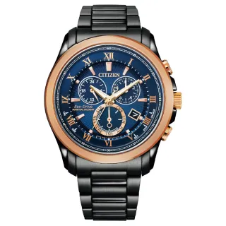 【CITIZEN 星辰】GENTS 三眼計時萬年曆光動能男錶/43mm 母親節(BL5546-81L)