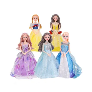 【888ezgo】冰雪魔法公主5入娃娃套裝組（8件衣服+鞋子配件）（0225）