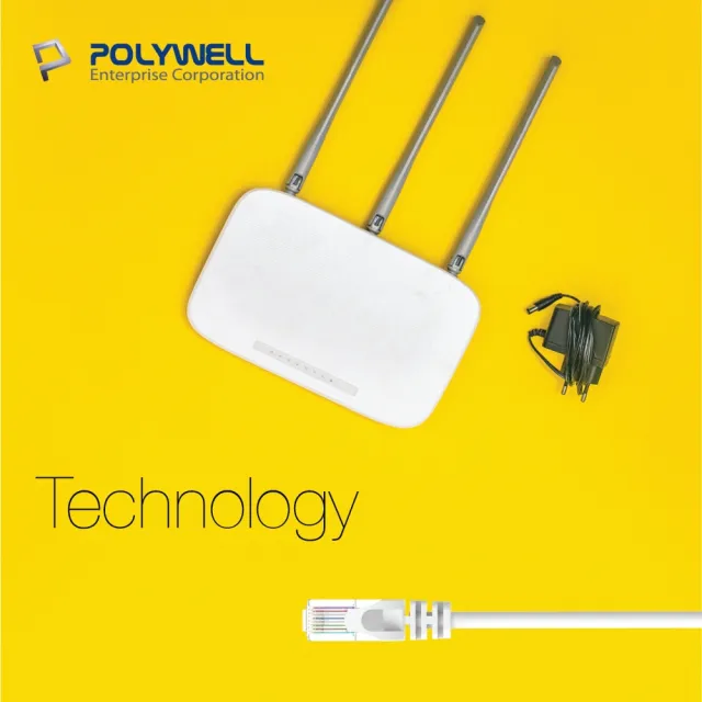 【POLYWELL】CAT6 乙太網路線 UTP 1Gbps/1000Mbps 50公分 [2入](適合ADSL/MOD/Giga網路交換器/無線路由器)