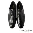 【TINO BELLINI 貝里尼】男款 微方頭牛皮光澤流線造型紳士鞋HM3T0011(黑)