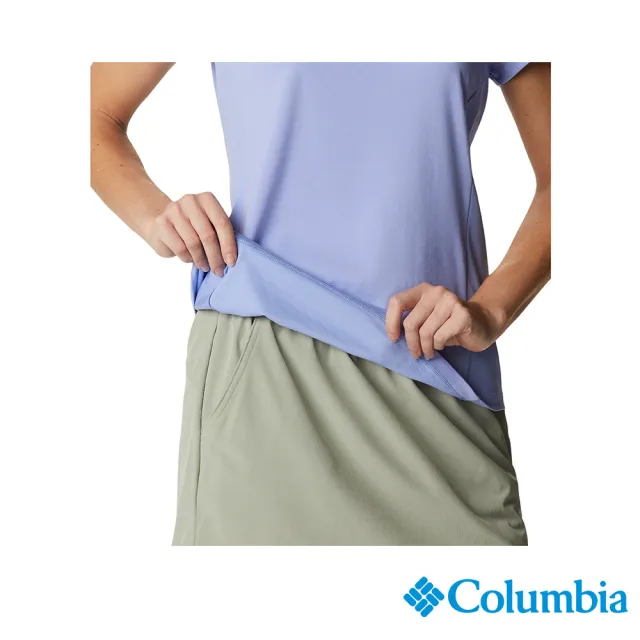 【Columbia 哥倫比亞 官方旗艦】女款- Omni-ShadeUPF50酷涼快排短袖上衣-藍紫(UAR29570UU / 2022年春夏商品