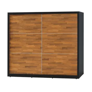 【綠活居】凡帝  雙色7.1尺推門高衣櫃(含穿衣鏡面)