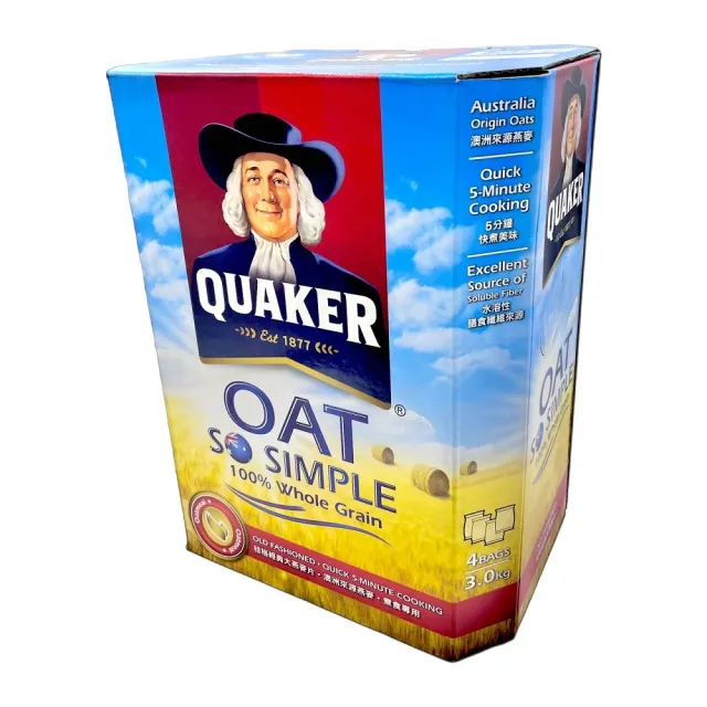 【美式賣場】QUAKER 桂格 經典大燕麥片(3000gx1盒)