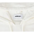 【AMBUSH】AMBUSH字母LOGO純棉長袖連帽T恤(男裝/白x黑字)