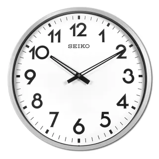 【SEIKO 精工】42cm 大尺寸 極簡風格 數字刻度 靜音掛鐘/SK048(白x銀框 / QXA560S)