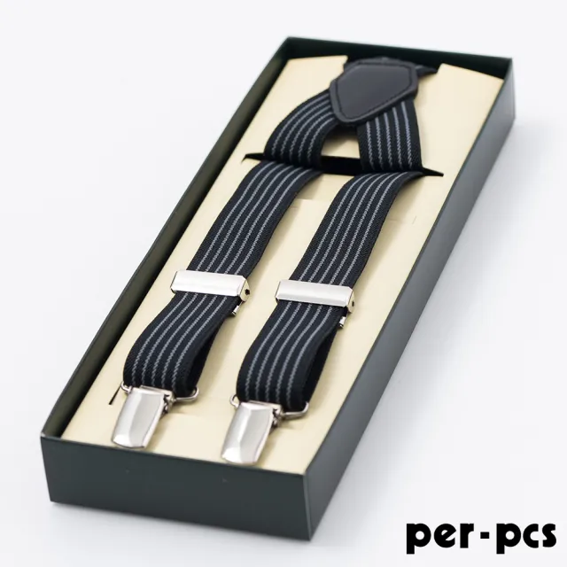 【per-pcs 派彼士】紳士品味吊帶_黑灰(PP2180-02)