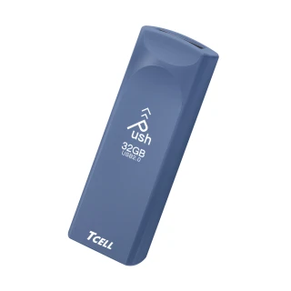 【TCELL 冠元】2入組-USB2.0 32GB Push推推隨身碟 普魯士藍