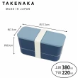 【日本TAKENAKA】日本製SUKITTO系列可微波雙層保鮮盒600ml(深藍)
