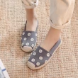 【Taroko】雛菊花朵漁夫拼接刺繡亞麻布休閒鞋(3色可選)