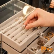 【iSFun】透明絨布＊三層抽屜飾品首飾珠寶收納盒(2色可選)
