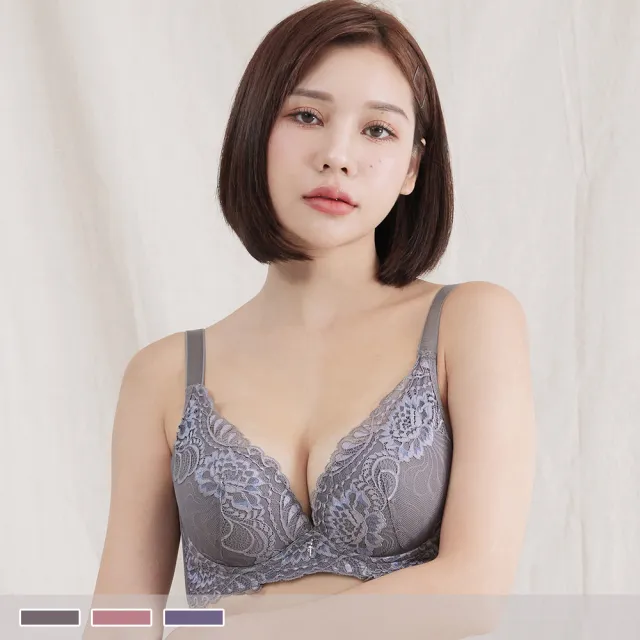 【PINK LADY】2件組-軟鋼圈D-E罩杯 覓戀薔薇 立體薄襯透氣側背片 單件內衣