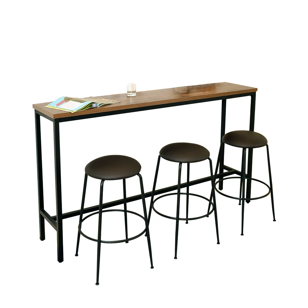 【WAKUHOME 瓦酷家具】Alex工業風6尺吧台桌椅組-一桌三椅 B001-A602-3