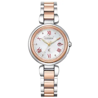 【CITIZEN 星辰】xC 光動能萬年曆電波鈦金女錶-29mm(ES9469-59A)
