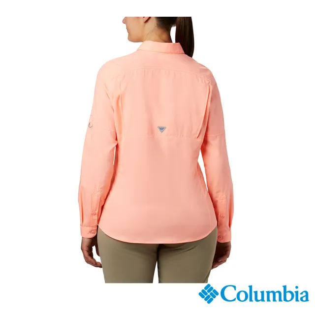 【Columbia 哥倫比亞 官方旗艦】女款-Omni-Shade UPF40快排長袖襯衫-粉紅(UFL10330PK / 2022年春夏商品)